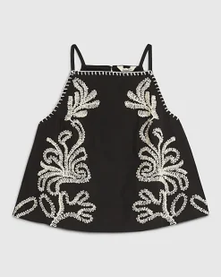Petite Black Craft Stitch Tank Top