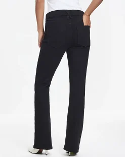 Petite Black Mid Rise Flared Jeans