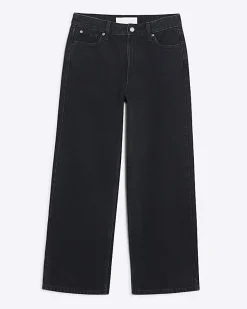 Petite Black Relaxed Straight Jeans