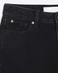 Petite Black Relaxed Straight Jeans
