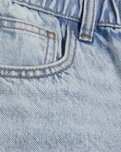 Petite Blue Elasticated A Line Denim Shorts
