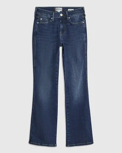 Petite Blue Mid Rise Flared Jeans
