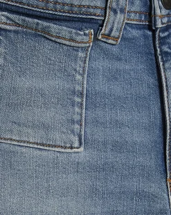 Petite Blue Relaxed Flare Jeans