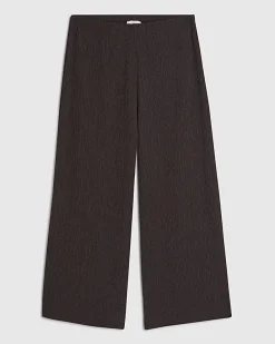 Petite Brown Pull On Textured Culottes