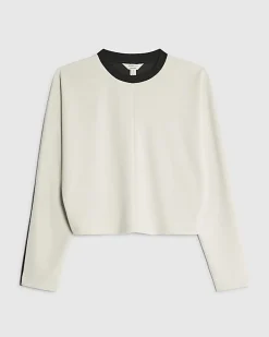 Petite Cream Colour Block Batwing Sweatshirt