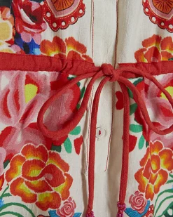 Petite Cream Floral Collared Playsuit