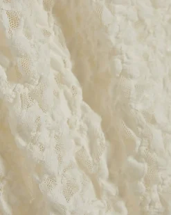 Petite Cream Lace Halter Cowl Neck Top