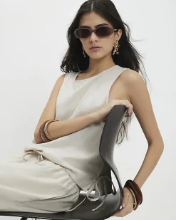 Petite Cream Linen Blend Tank Top