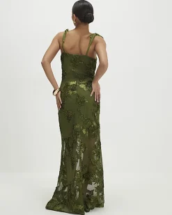 Petite Khaki Cornelli Maxi Dress
