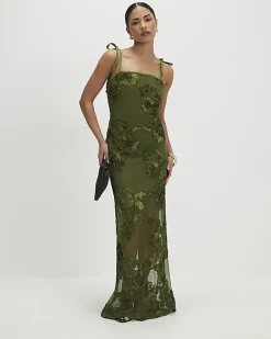 Petite Khaki Cornelli Maxi Dress