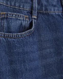 Petite Navy High Waisted Soft Wide Leg Jeans