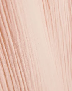 Petite Pink Crinkle Wide Leg Trousers