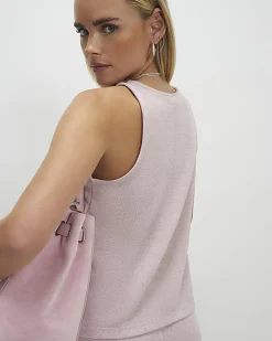 Petite Pink Metallic Vest Top