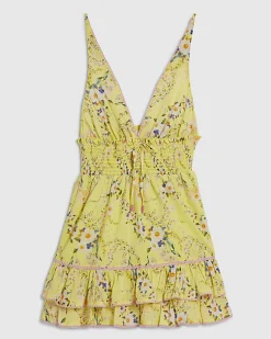 Petite Yellow Daisy Print Mini Dress