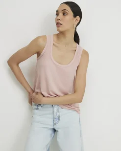 Pink Burnout Tank Top