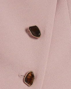 Pink Collarless Asymmetric Waistcoat