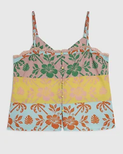 Pink Colour Block Floral Cami