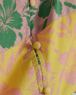 Pink Colour Block Floral Cami
