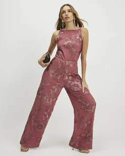 Pink Cornelli Halter Jumpsuit