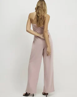 Pink 3D Flower Bandeau Jumpsuit