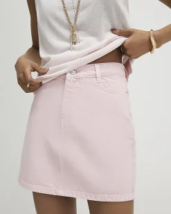 Pink Denim Mini Skirt