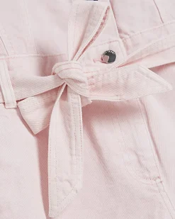 Pink Denim Short Sleeve Playsuit
