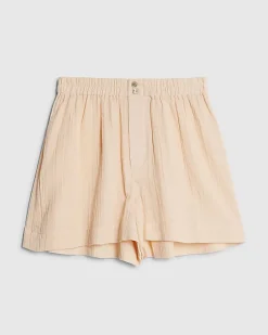 Pink Elasticated Cotton Shorts