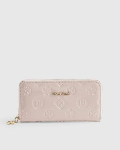 Pink Embossed Monogram Patent Purse