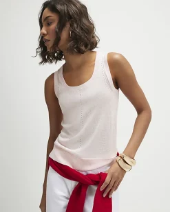 Pink Fine Knit Vest Top
