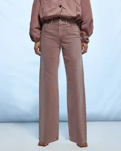 Pink High Waisted Relaxed Straight Jeans