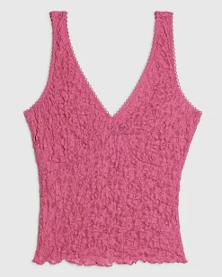 Pink Lace V Neck Cami
