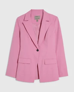 Pink Long Sleeve Cinch Back Blazer