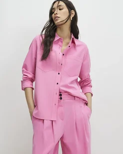 Pink Long Sleeve Tailored Shirt