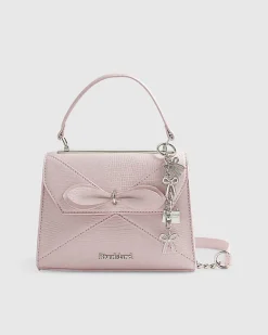 Pink Mini Bow Front Charm Tote Bag