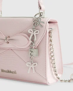 Pink Mini Bow Front Charm Tote Bag