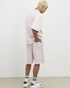 Pink Oversized Fit Lisiere Washed Shorts