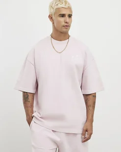 Pink Oversized Fit Midweight T-shirt