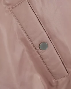 Pink Oversized Ruched Hem Bomber Jacket