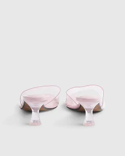 Pink Perspex Block Heel Sandals