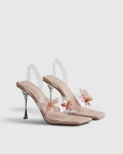 Pink Perspex Flower Heels
