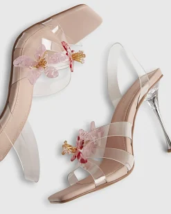 Pink Perspex Flower Heels