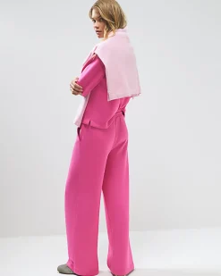 Pink Premium Drawstring Wide Leg Joggers