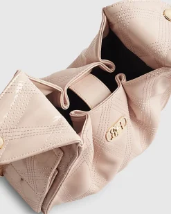 Pink Quilted Chain Handle Slouch Bag