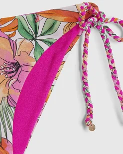 Pink Reversible Tie Side Bikini Bottoms