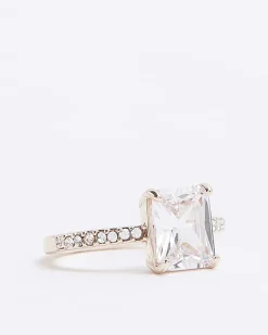 Pink Rose Gold Diamond Simulant Ring