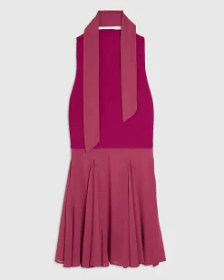 Pink Scarf Bandeau Hybrid Midi Dress