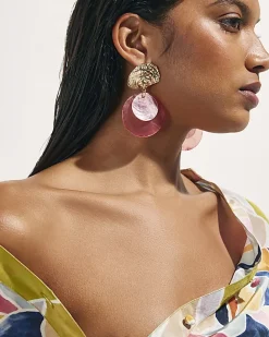 Pink Shell Disc Earrings