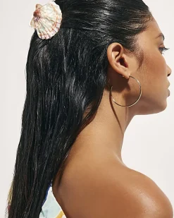 Pink Shell Hair Claw Clip