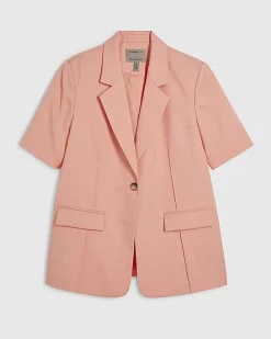 Pink Short Sleeve Blazer