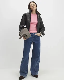 Pink Short Sleeve Cotton Fitted Top
